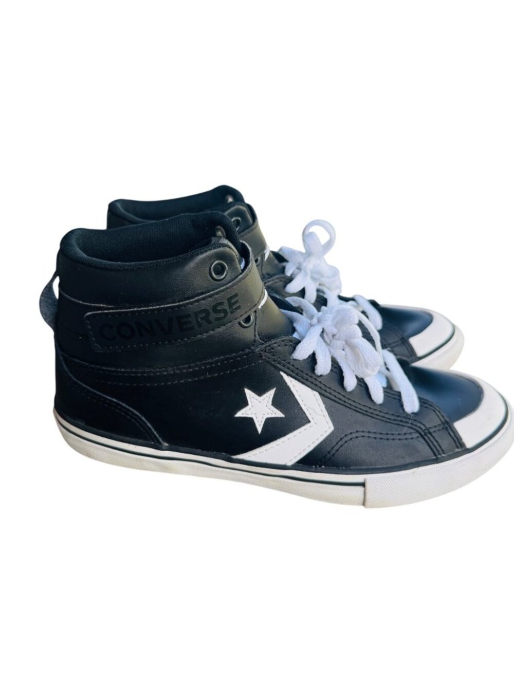 Converse Kids Pro Blaze Strap Black White High-Top Sneakers Size 5.5 US